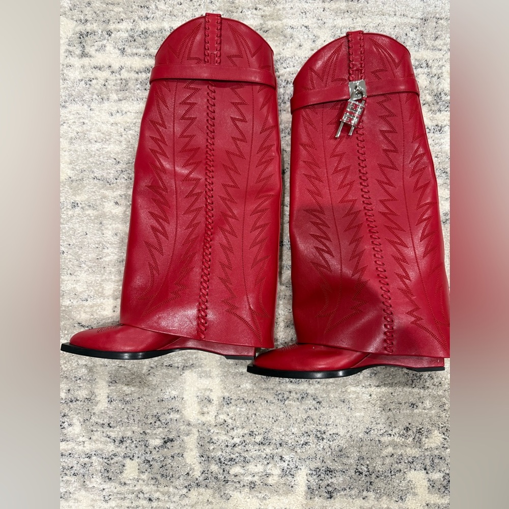 Givenchy Red Heeled Boots